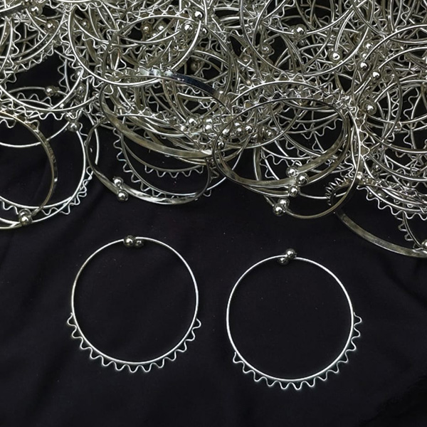 Silver Zigzag Adjustable Bangle base