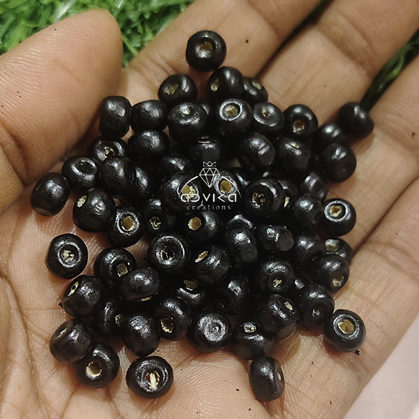 Black wooden bead small