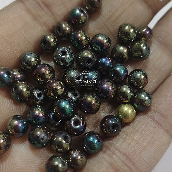 5 mm rainbow glass beads