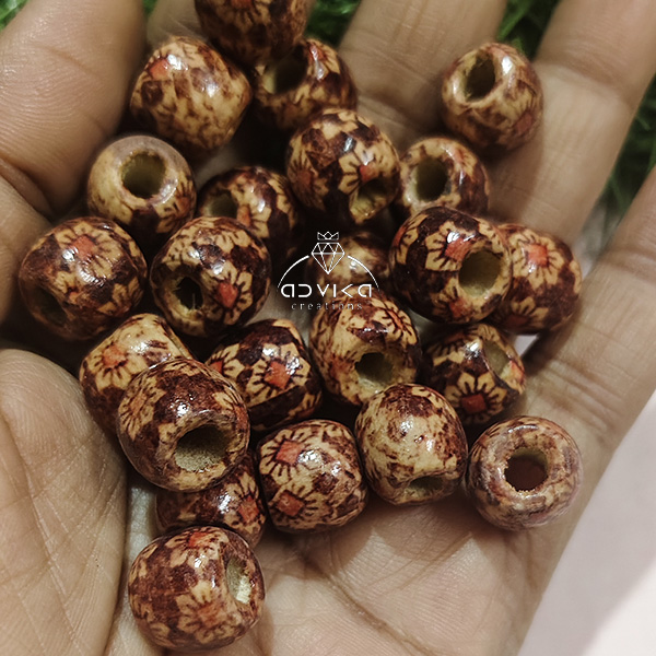Textured Wooden Beads 03