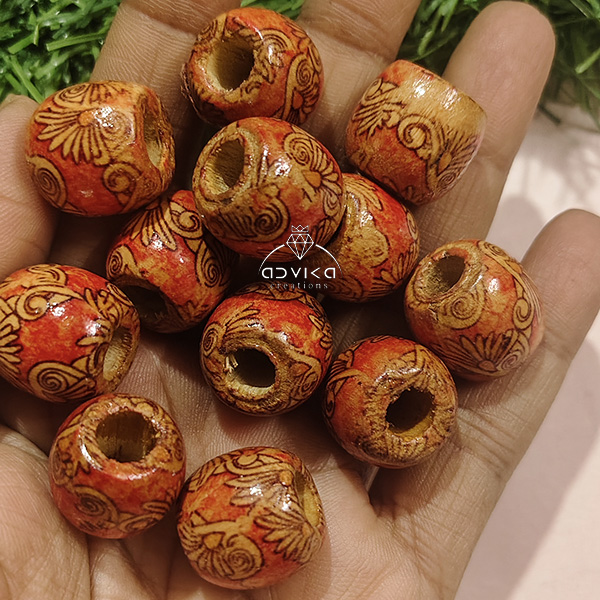 Textured Wooden Beads 02